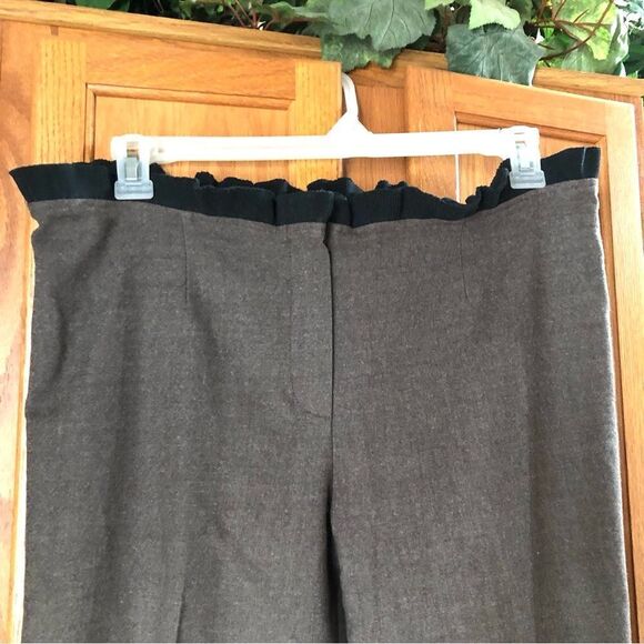 Peserico Italy Brown Ruffle Waist Fleece Wool Blend Trousers Pants - 46 - Picture 2 of 13